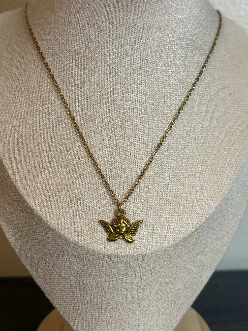 Handmade Gold Angel Necklace